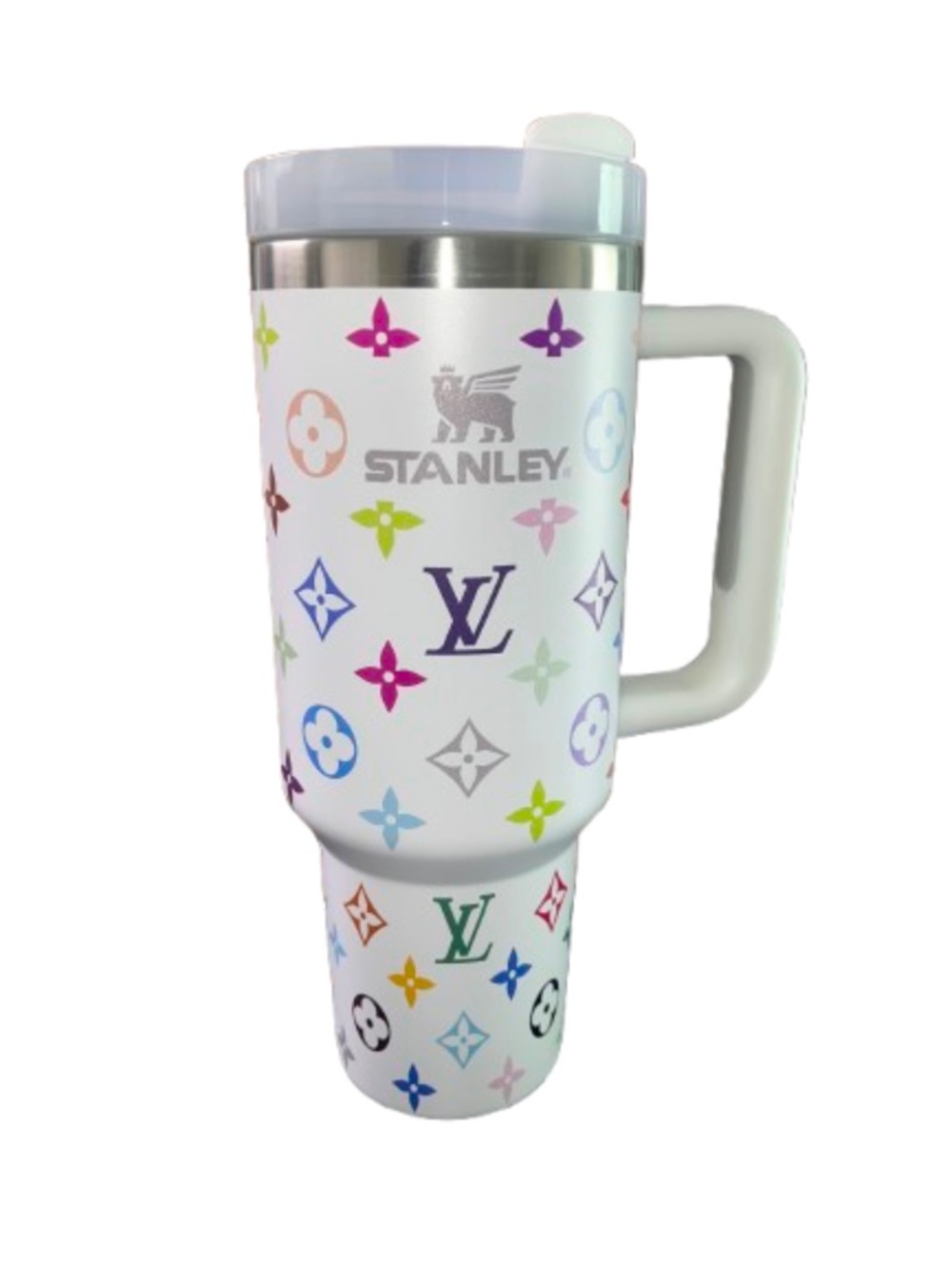 Stanley White Patterned Multicolor Quencher Tumbler Murakami Style